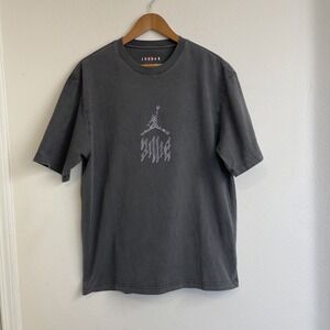 Jordan Billie Eilish Shirt Womens M Charcoal DV7359-010 Jumpman Air Causal comfy